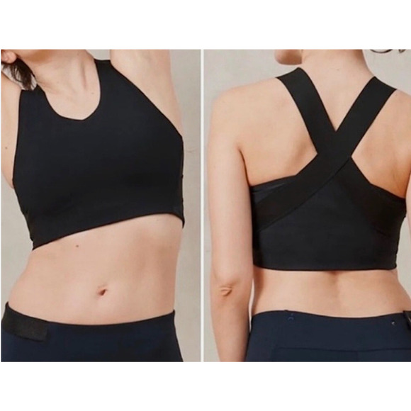 ADAY Fast Forward Sports Bra BLACK L Large - Made in Italy - Picture 1 of 4